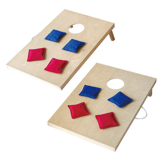 Cornhole Wooden, Stick & Slide, 10 Pieces, 2 Boards, 8 Bean Bags, Family Games, Ages 3+ by MinnARK