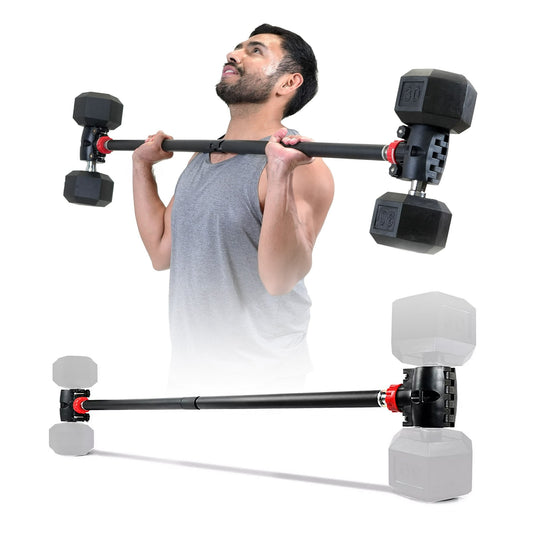 PRCTZ Modular Weightlifting Barbell, Adjustable Dumbbell to Barbell Weight Bar Converter, up to 200 lb. Capacity